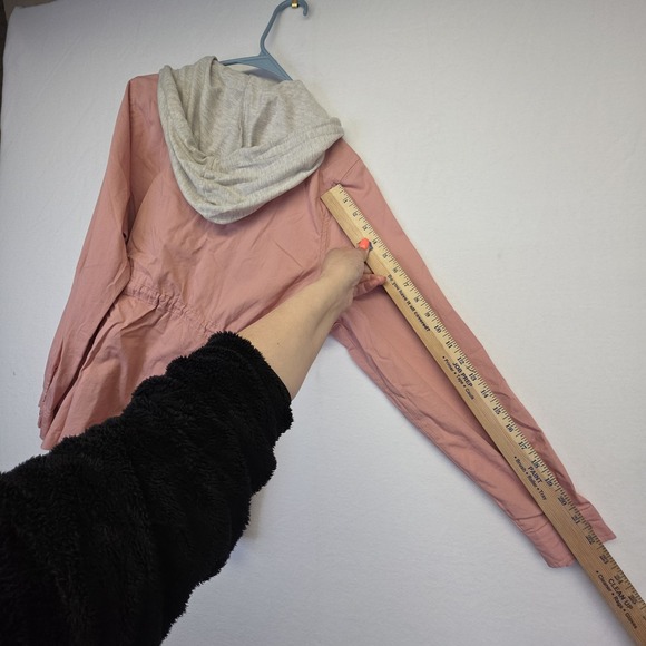 Torrid Jacket Womens 0 or L Pink Coastal Utility Hooded Casual Layering Sporty - Picture 4 of 16